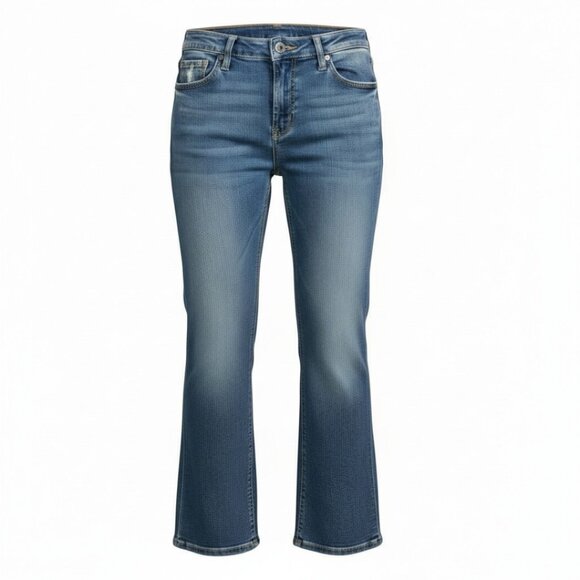 Pepe Jeans London Distressed Blue Fade Vintage Pocket Folk Art Boot, Size 12 - Picture 1 of 12